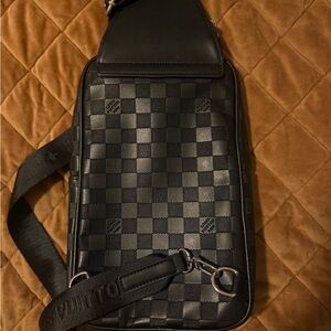 Luxury Black Checkered Belt Bag